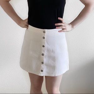 White denim Brandy Melville button skirt